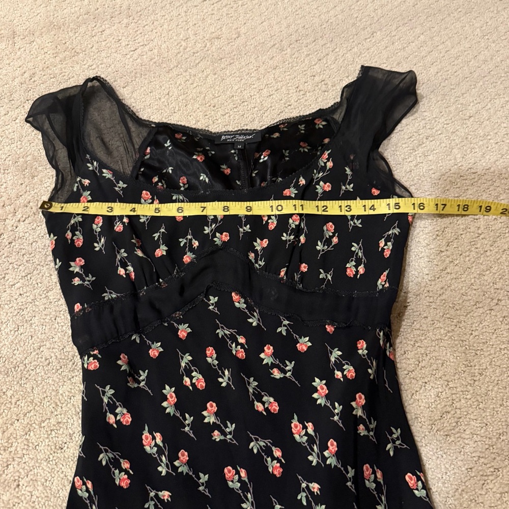 Vintage Betsey Johnson NY Slip Dress, 90’s/Y2K Floral Coquette Grunge,Goth - Picture 6 of 12